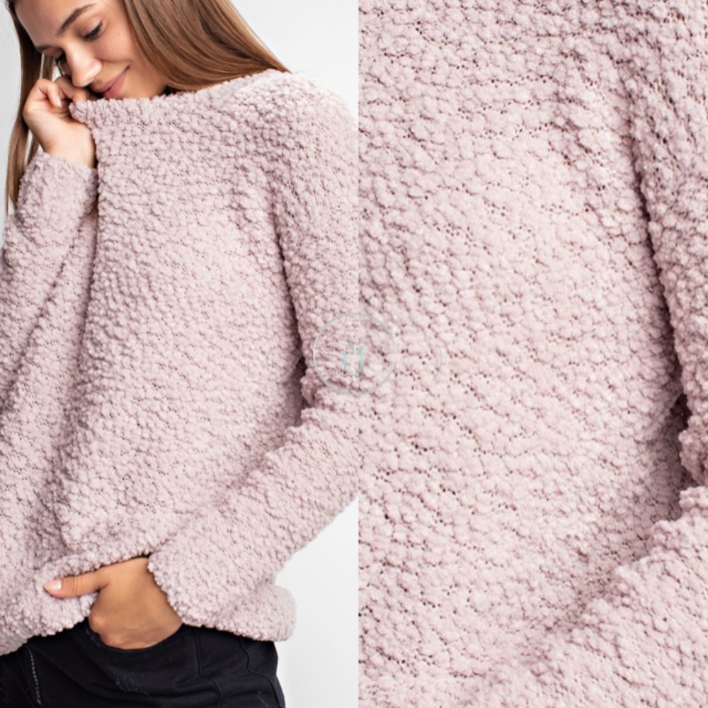 Pale Rose Popcorn Sweater